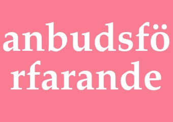 Synonym anbudsförfarande