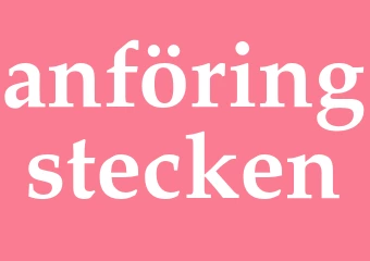 Synonym anföringstecken