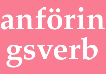 Synonym anföringsverb