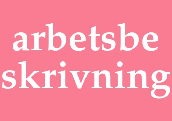 Synonym arbetsbeskrivning