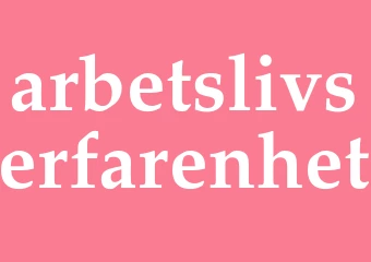 Synonym arbetslivserfarenhet