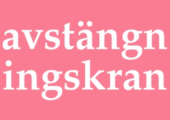 Synonym avstängningskran