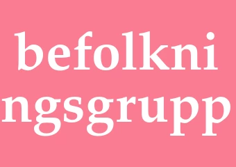 Synonym befolkningsgrupp