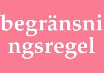 Synonym begränsningsregel