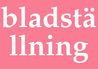 Synonym bladställning