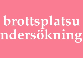 Synonym brottsplatsundersökning