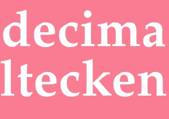 Synonym decimaltecken