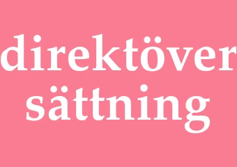 Synonym direktöversättning
