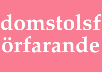Synonym domstolsförfarande
