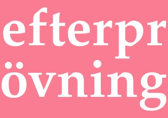Synonym efterprövning