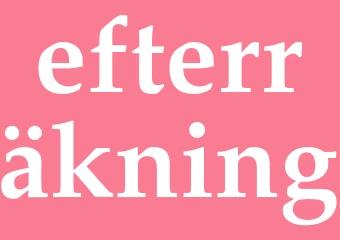 Synonym efterräkning