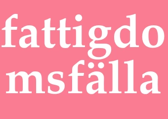 Synonym fattigdomsfälla