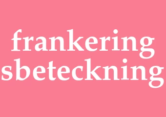 Synonym frankeringsbeteckning