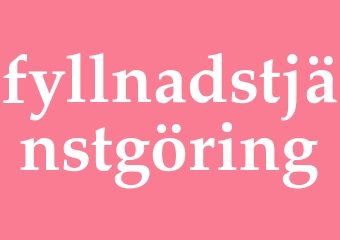 Synonym fyllnadstjänstgöring