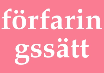 Synonym förfaringssätt