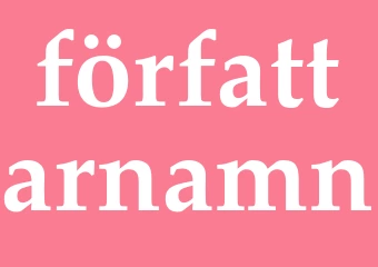 Synonym författarnamn