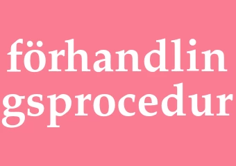 Synonym förhandlingsprocedur