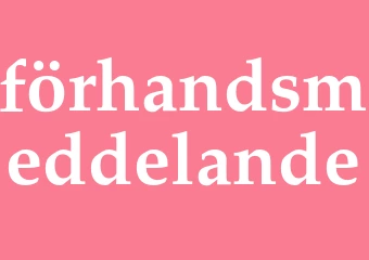 Synonym förhandsmeddelande