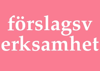 Synonym förslagsverksamhet