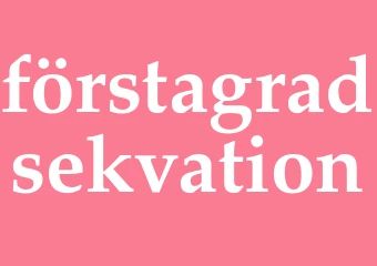 Synonym förstagradsekvation