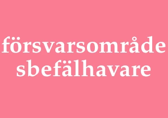 Synonym försvarsområdesbefälhavare