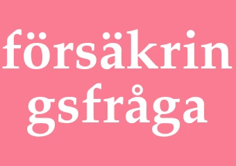 Synonym försäkringsfråga