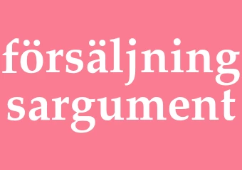 Synonym försäljningsargument