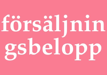 Synonym försäljningsbelopp