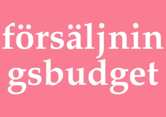 Synonym försäljningsbudget