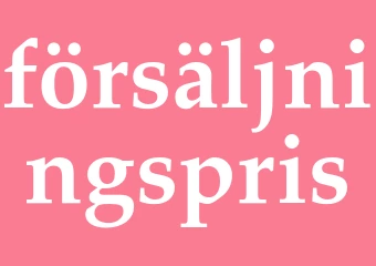 Synonym försäljningspris