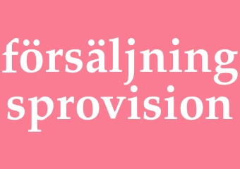 Synonym försäljningsprovision