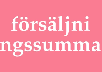Synonym försäljningssumma