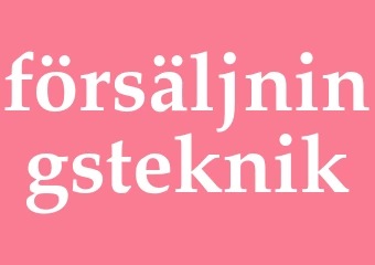 Synonym försäljningsteknik