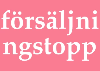 Synonym försäljningstopp