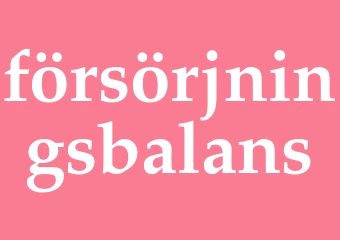 Synonym försörjningsbalans