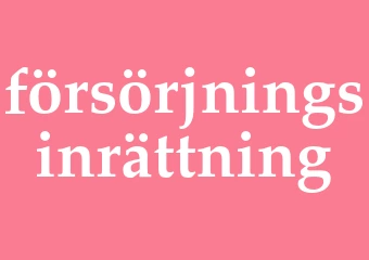Synonym försörjningsinrättning