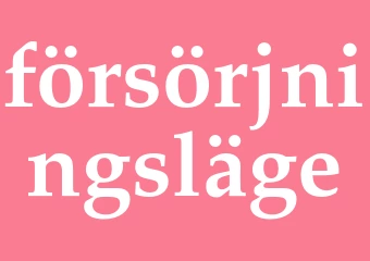 Synonym försörjningsläge