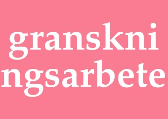 Synonym granskningsarbete