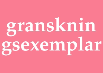 Synonym granskningsexemplar