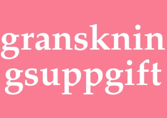 Synonym granskningsuppgift