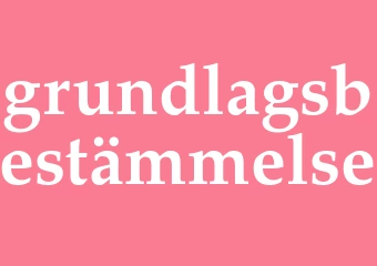Synonym grundlagsbestämmelse