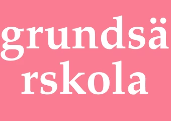 Synonym grundsärskola