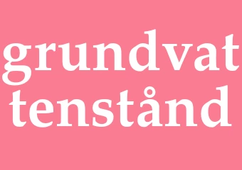 Synonym grundvattenstånd