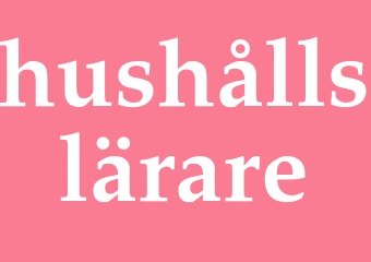Synonym hushållslärare