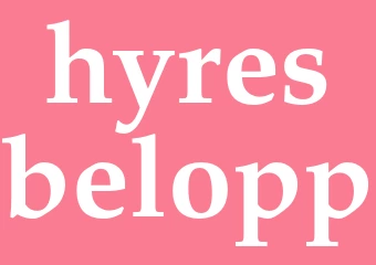 Synonym hyresbelopp