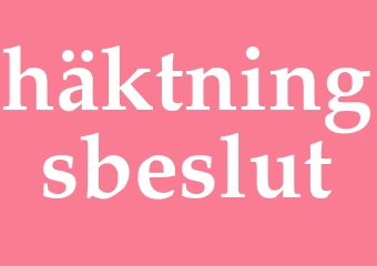 Synonym häktningsbeslut