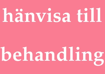 Synonym hänvisa till behandling
