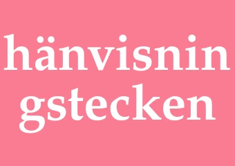 Synonym hänvisningstecken
