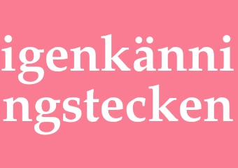 Synonym igenkänningstecken