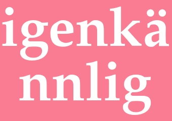 Synonym igenkännlig